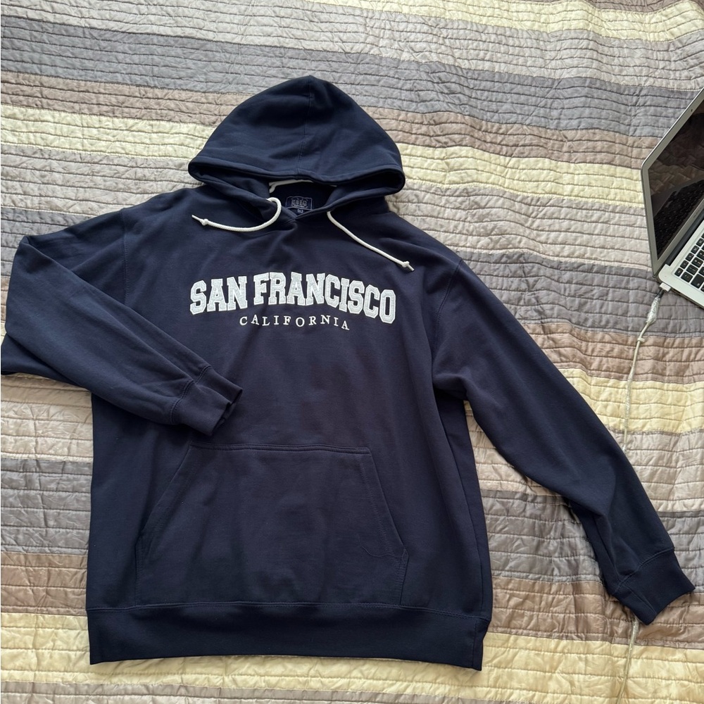 Navy Blue San Francisco Hoodie unisex size L